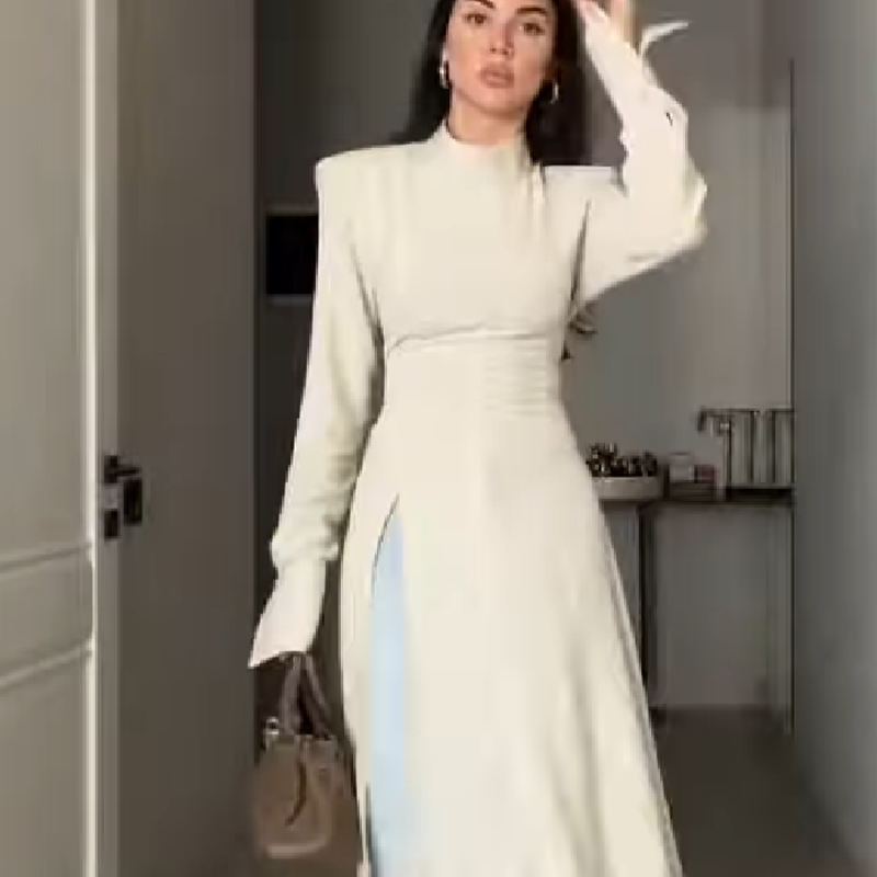Women'S Formal Evening Wear Tops - Kadınlar İçin Zarif Yüksek Yaka Uzun