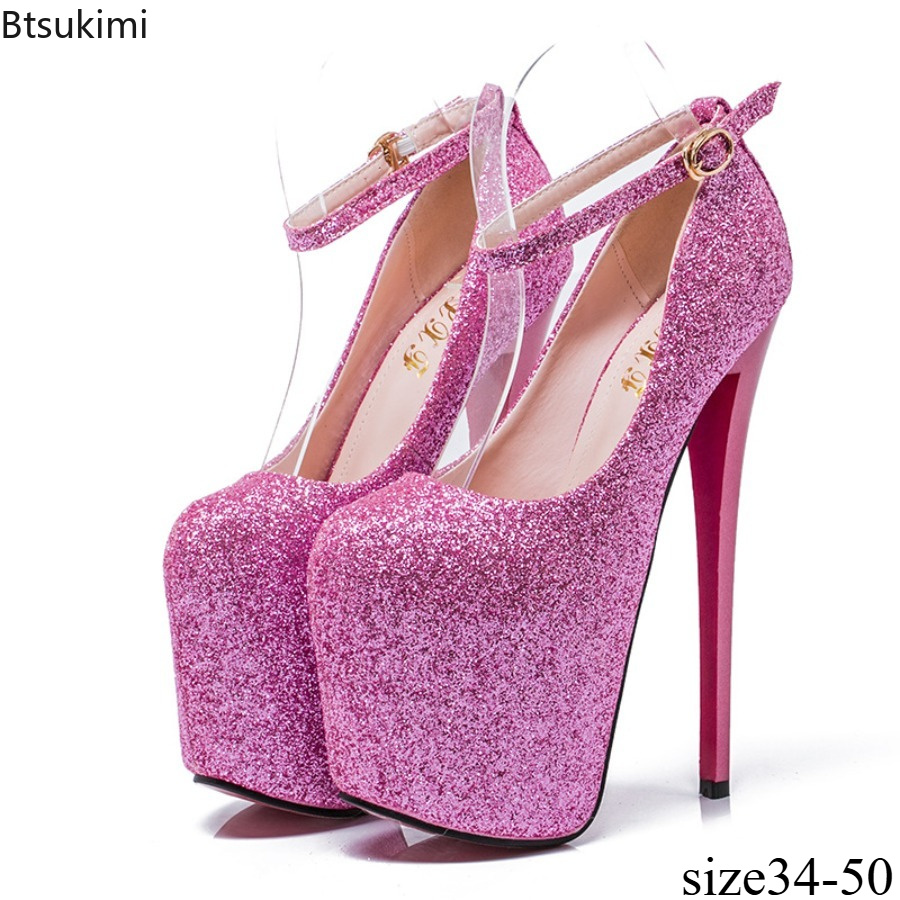 Women'S Formal Wear For Wedding - Kadın Simli Platform Topuklu Stiletto Ayakkabı