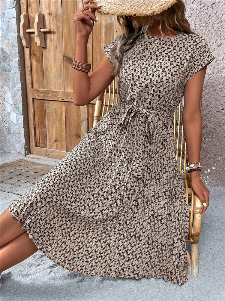 Women Formal Wear Zara - Msfilia Yaz Baskı Pilili Bir Çizgi