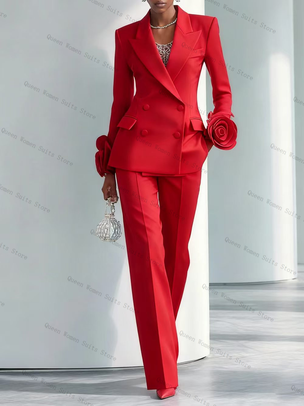 Lüks Kırmızı Kadın Takım Elbis - Women'S Formal Wear Wedding Guest incelemesi ve fiyatı