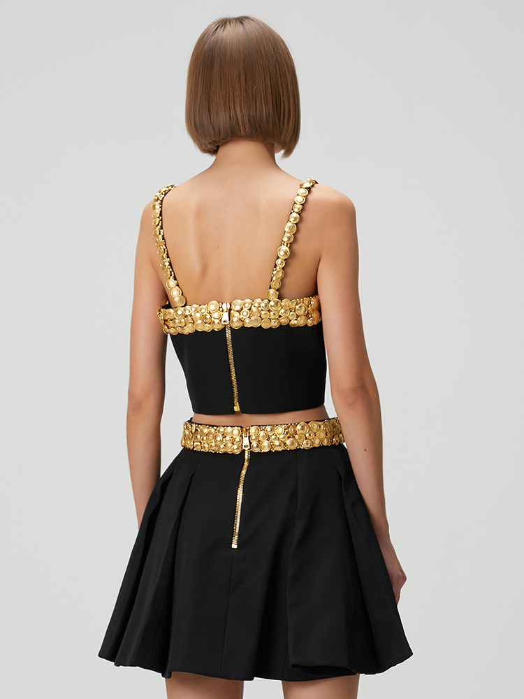 Altın Düğmeli VC Siyah İki Par - Women'S Formal Evening Wear Tops incelemesi ve fiyatı