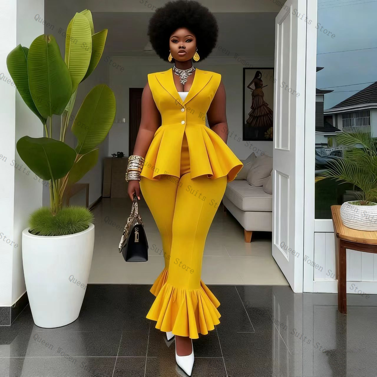 Sarı Kadın Takım Elbise Pantol - Yellow Formal Wear Women incelemesi ve fiyatı