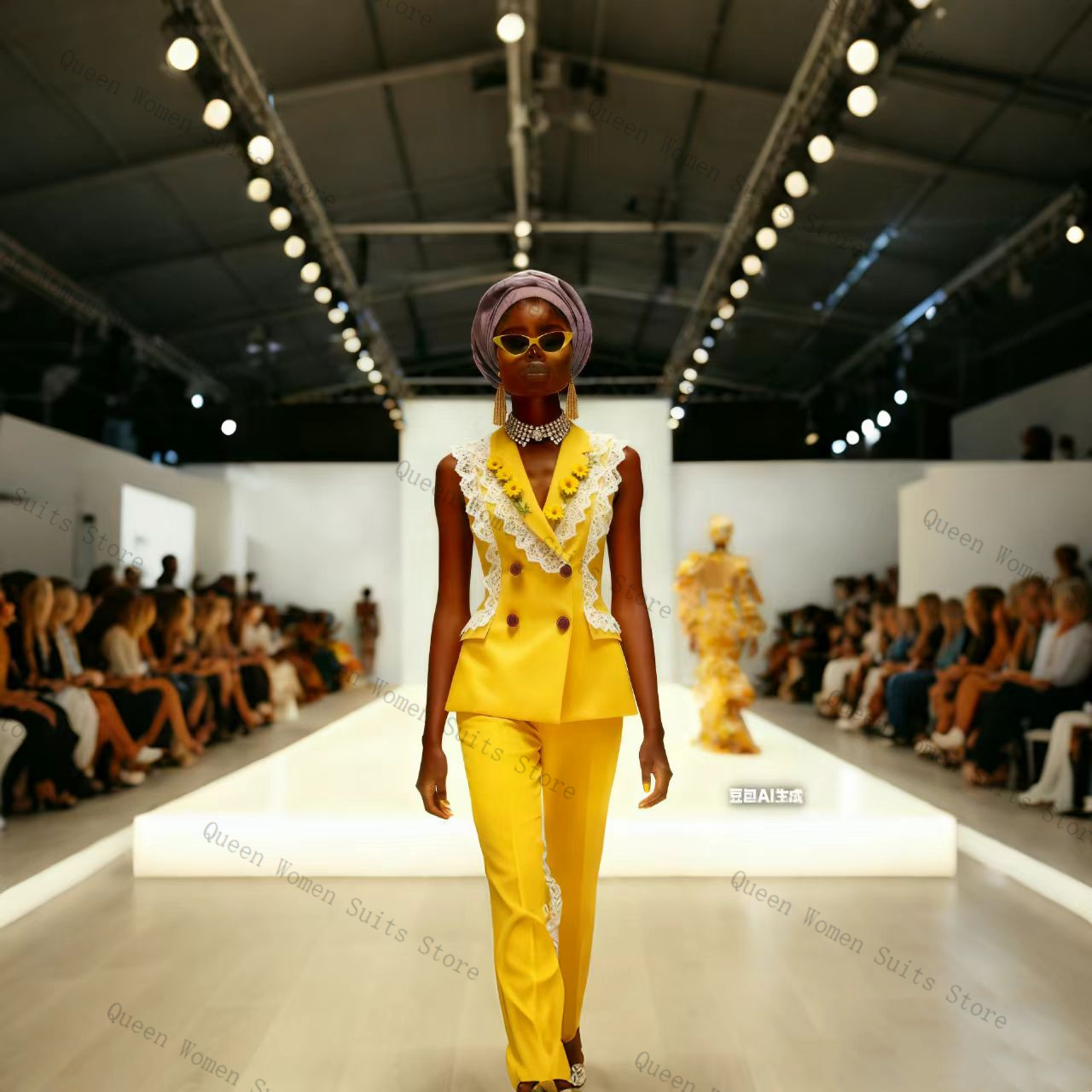 Sarı Beyaz Dantel Kadın Takım  - Yellow Formal Wear Women incelemesi ve fiyatı