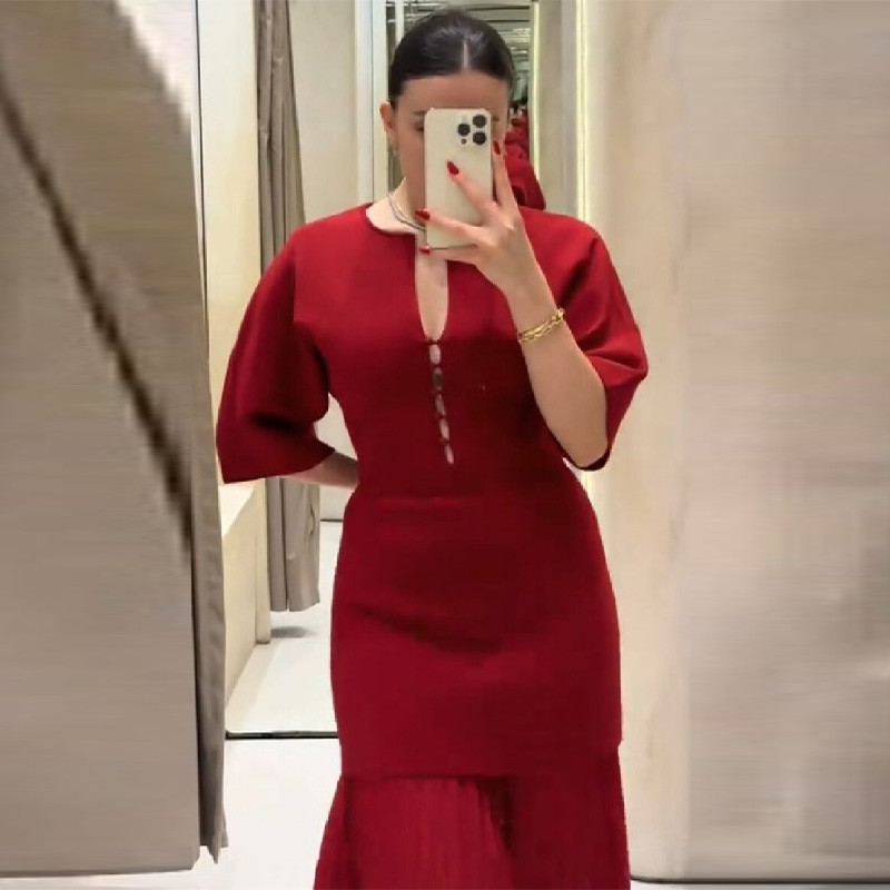 Kadın Zarif Bordo Pileli Maxi  - Women'S Formal Evening Wear Tops incelemesi ve fiyatı
