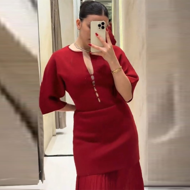 Kadın Zarif Bordo Pileli Maxi  - Women'S Formal Evening Wear Tops incelemesi ve fiyatı