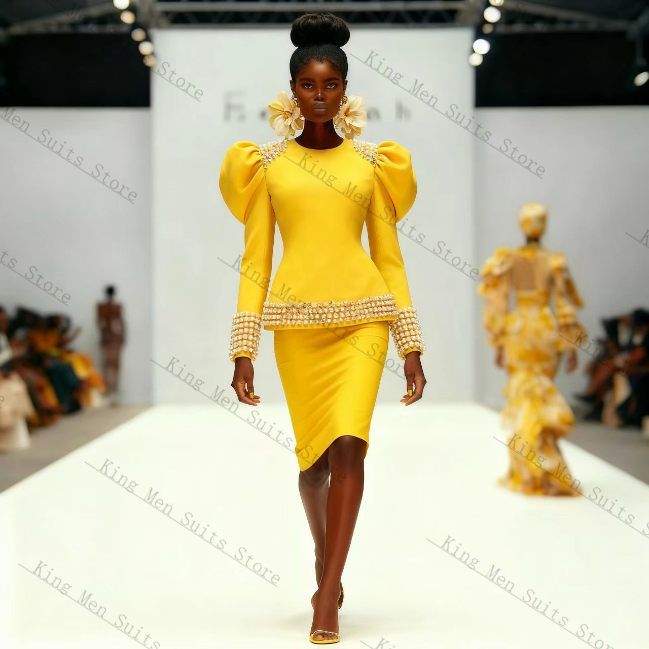 Sarı Siyah Kadın Takım Elbise  - Yellow Formal Wear Women incelemesi ve fiyatı